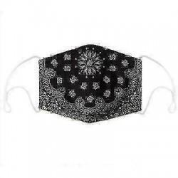 Virágos és Paisley - Mens Womens Kids 3D Funny Mouth Mark Fabric Facemask Mosható Party Magic Gothic