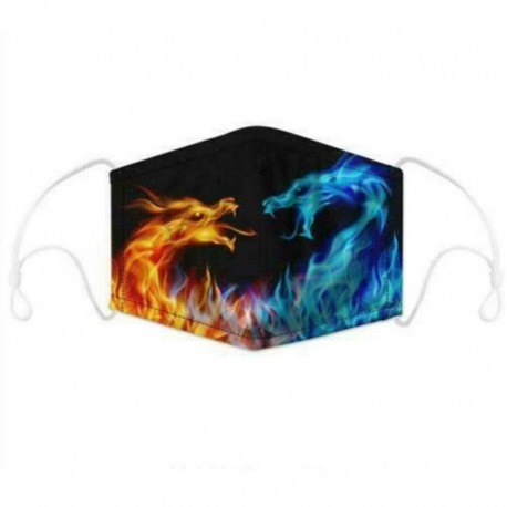 Design-13 - 3D Unisex újrafelhasználható mosható arcmaszk fél arc száj vicces arcvédő szűrő