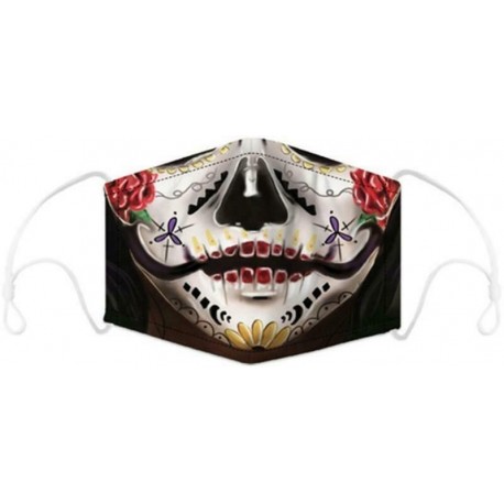 Design-75 - 3D Unisex újrafelhasználható mosható arcmaszk fél arc száj vicces arcvédő szűrő