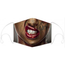 Design-80 - 3D Unisex újrafelhasználható mosható arcmaszk fél arc száj vicces arcvédő szűrő