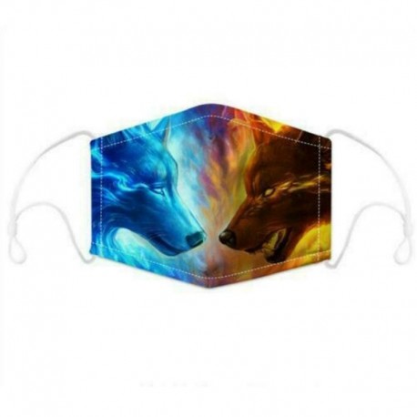 Design-35 - 3D Unisex újrafelhasználható mosható arcmaszk fél arc száj vicces arcvédő szűrő