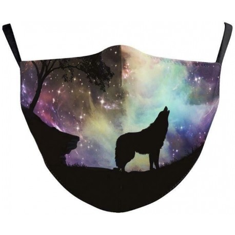 21 - Tie Dye 3D nyomtatott állítható vicces szájjel szövet szövetmaszk mosható többször használható