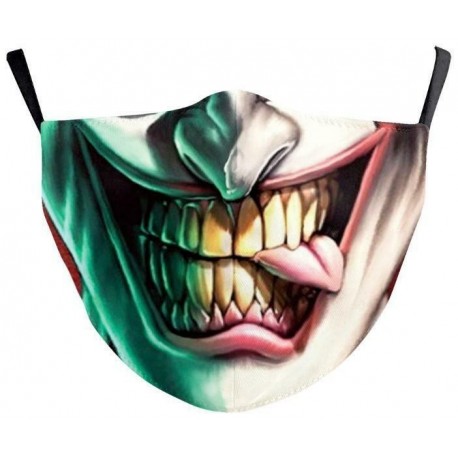 * 111 - Mosható arcmaszk fél arc koponya száj Mark HipHop Cospaly Party One Size Mask0