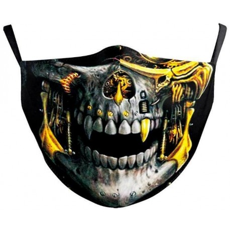 * 80 - Mosható arcmaszk fél arc koponya száj Mark HipHop Cospaly Party One Size Mask0