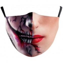 * 19 - Mosható arcmaszk fél arc koponya száj Mark HipHop Cospaly Party One Size Mask0