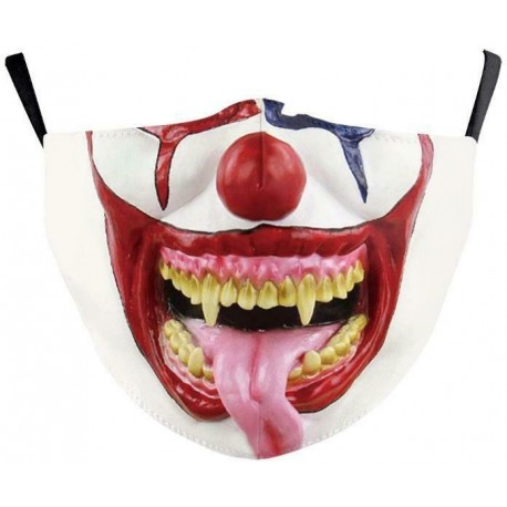 * 164 - Mosható arcmaszk fél arc koponya száj Mark HipHop Cospaly Party One Size Mask0