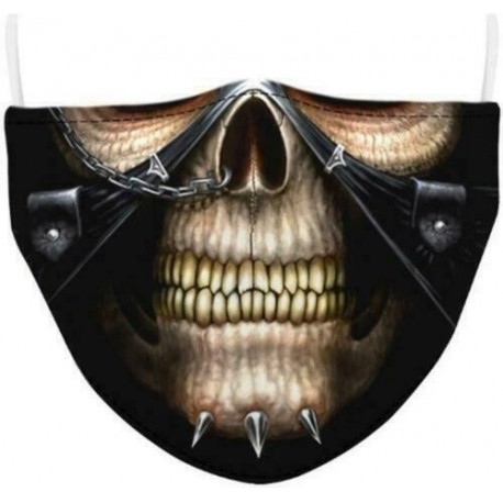 Design-45 - Férfi újrafelhasználható unisex vicces mosható arcmaszk fél arc száj Mark HipHop rajzfilm