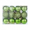 Zöld - 24X Glitter Xmas Tree Hanger Baubles díszgömbök karácsonyi dekoráció törésálló