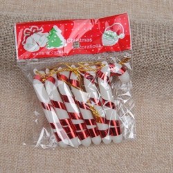 Piros - 12db karácsonyfa cukorka nád függő dísz dekoráció karácsonyi party dekoráció