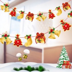 1db 2m hosszú Karácsonyi függő dekoráció - girland - Karácsonyfa - Ajándék - Száncsengő mintás