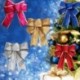 Arany - 2db nagy, fényes csillogó íj bowknot karácsonyfa party Baubles karácsonyi dekoráció