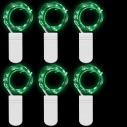 Zöld - 6Pk 20LED akkumulátorral működtetett mikrorizs huzal réz tündér húrlámpák karácsonyra