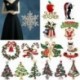 47-Bell Garland - Karácsonyfa hóember szarvas harang zománc bross tű Xmas Party divat ékszerek
