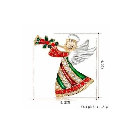 angyal - Divat karácsonyi kalap koszorú jávorszarvas zománc bross tű női Xmas ékszerek