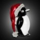 angyal - Divat karácsonyi kalap koszorú jávorszarvas zománc bross tű női Xmas ékszerek