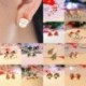 1-karácsony zöld fa - Karácsonyi kristály zománc fülbevalók Dangle Stud Hook Charms Xmas Party női ajándék