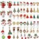 1-karácsony zöld fa - Karácsonyi kristály zománc fülbevalók Dangle Stud Hook Charms Xmas Party női ajándék