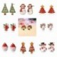 1-karácsony zöld fa - Karácsonyi kristály zománc fülbevalók Dangle Stud Hook Charms Xmas Party női ajándék