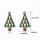 38-karácsonyfa - Karácsonyi kristály zománc fülbevalók Dangle Stud Hook Charms Xmas Party női ajándék
