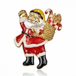 25-Mikulás ajándék - 2020 karácsonyfa kristályos Mikulás hópehely Jingle Bell zománc bross tű