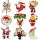 12-fehér hóember - 2020 karácsonyfa kristályos Mikulás hópehely Jingle Bell zománc bross tű