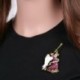 1-Hópehely - 2020 karácsonyfa kristályos Mikulás hópehely Jingle Bell zománc bross tű