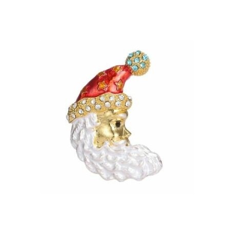 29-Mikulás Hold - 2020 karácsonyfa kristályos Mikulás hópehely Jingle Bell zománc bross tű