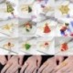 * 12 karácsony - Zománc strassz karácsonyfa gyűrűk ujj harang női gyerekek party ékszer ajándék