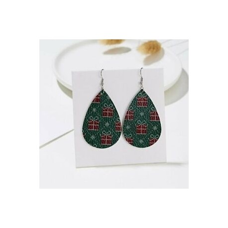 Christams ajándék - Karácsonyi bőr akasztós fülbevalók csepp Dangle Stud Elk Mikulás női ékszerek