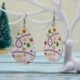 Szalag - Karácsonyi bőr akasztós fülbevalók csepp Dangle Stud Elk Mikulás női ékszerek