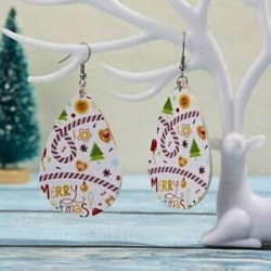 Szalag - Karácsonyi bőr akasztós fülbevalók csepp Dangle Stud Elk Mikulás női ékszerek