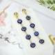 Szív - Akrilgyanta gonosz szemhorgos fülbevaló kék szemcsepp dangle stud női szerencsés karácsony