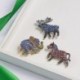* 5- Elefánt - Nők karácsonyi állat ló rénszarvas gyöngy kristály bross tű ékszerek karácsonyi ajándék