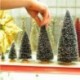Sötétzöld-23,5 cm - Mini Sisal palackkefe karácsonyfa hófagy Santa Village Putz ház szia
