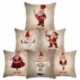 hóember * 6 - Karácsonyi kanapé párnahuzat 3D hóember párnahuzat otthoni ágy dekoráció
