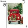 B - Boldog karácsonyt piros teherautó ajándékokkal kétoldalas téli kerti zászló [USA]
