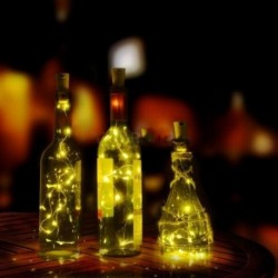 Meleg fehér - 10LED szolár borosüveg parafa húr Fairy Light éjszakai lámpa Xmas Party 1M hi