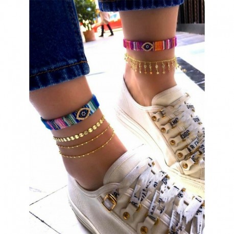 41-es készlet - Nő divat boka Boho gyöngyök bokalánc karkötő láblánc strand ékszerek egyedülálló