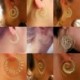 * 32 Arany - Boho női ékszer ünnepi cigány törzsi etnikai mandala üreges karika fülbevaló ajándék
