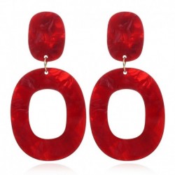 Piros - Divat Retro női akril geometriai Dangle Drop Statement fülbevaló ékszerek Új