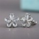 Arany - 7Colors Flower Stud fülbevaló nők ezüstözött ékszerek köbös cirkónium pár / készlet