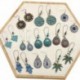 * 33 - Vintage Boho etnikai bojt fülbevalók türkiz gyöngyökkel horog női füllengő ajándék