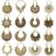 * 25 - Vintage Boho etnikai bojt fülbevalók türkiz gyöngyökkel horog női füllengő ajándék