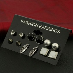 Levélkristály készlet (6 pár) - Vintage bojt akril-cseh nagy fülbevaló fülbevaló női divatékszerekhez