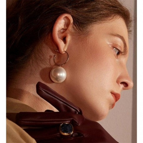 11-arany gyöngy fülbevalók - Divat Boho kerek fülbevalók női fém geometriai gyöngy fülbevalók ékszerek