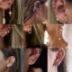 4db kerek szett - Divat női kristály klip fül mandzsetta Punk Wrap porc Stud fülbevaló ékszerek
