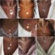 * 4 Crystal Gold többrétegű Ch ... - Többrétegű divat Női Boho ötvözet kulcscsont choker nyaklánc báj lánc ékszerek