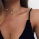* 116. Crystal Star láncfojtó ... - Többrétegű női női ötvözet kulcscsont choker nyaklánc bűbáj lánc ékszerek