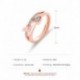 Rózsa arany - Szív női rózsaarany ezüstözött gyűrűk fehér zafír esküvői gyűrű ingyenes hajó