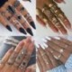 15db / készlet ezüst * - Divat gyűrű készlet retro kézzel készített vintage Boho stílusú virággyűrűk ékszer